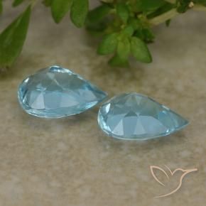 Gemas de Topacio Azul Cielo natural de 1.65 ct, En forma de pera, VVS-VS