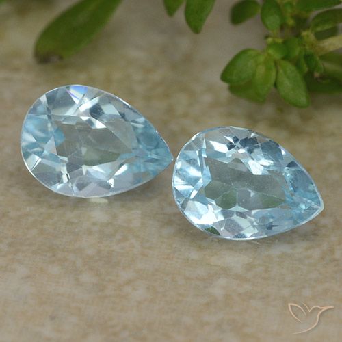 1.65ctw Natural Azul Cielo Topacio, En forma de pera, VVS-VS