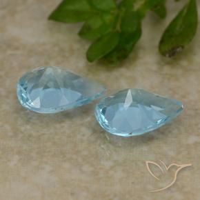 Gemas de Topacio Azul Cielo natural de 1.48 ct, En forma de pera, VVS-VS