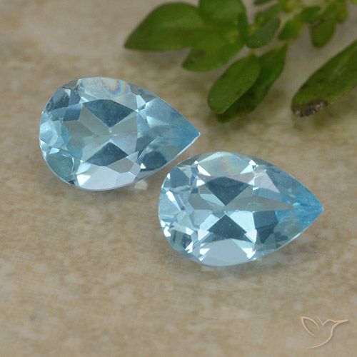 1.65ctw Natural Azul Cielo Topacio, En forma de pera, VVS-VS