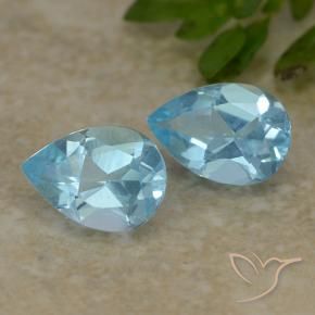 Gemas de Topacio Azul Cielo natural de 1.65 ct, En forma de pera, VVS-VS