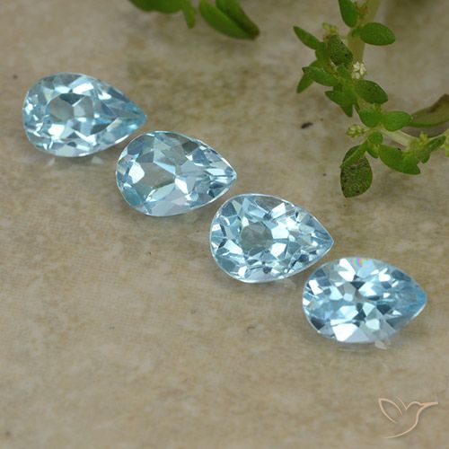 2.19ctw Natural Azul Cielo Topacio, En forma de pera, VVS-VS