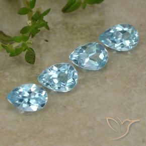 Gemas de Topacio Azul Cielo natural de 2.19 ct, En forma de pera, VVS-VS