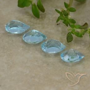 Gemas de Topacio Azul Cielo natural de 2.19 ct, En forma de pera, VVS-VS