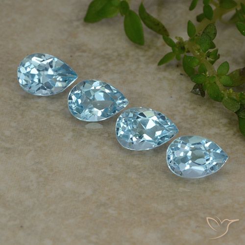 2.17ctw Natural Azul Cielo Topacio, En forma de pera, VVS-VS