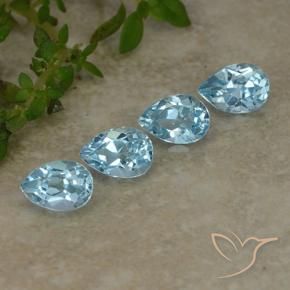 Gemas de Topacio Azul Cielo natural de 2.17 ct, En forma de pera, VVS-VS