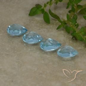 Gemas de Topacio Azul Cielo natural de 2.17 ct, En forma de pera, VVS-VS