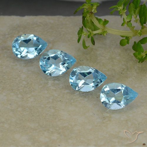 3.21ctw Natural Azul Cielo Topacio, En forma de pera, VVS-VS
