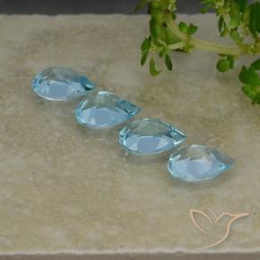 Gemas de Topacio Azul Cielo natural de 3.21 ct, En forma de pera, VVS-VS