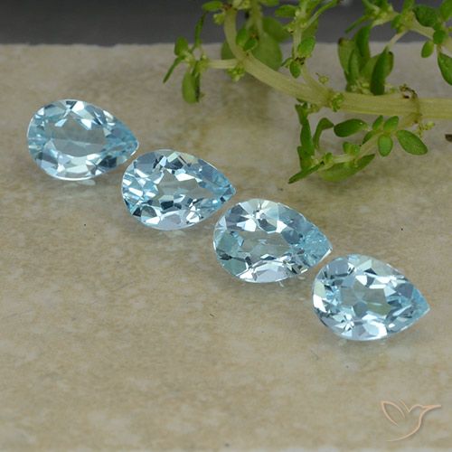 3.27ctw Natural Azul Cielo Topacio, En forma de pera, VVS-VS