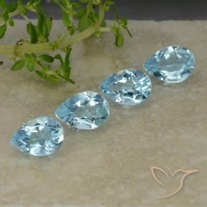 Gemas de Topacio Azul Cielo natural de 3.27 ct, En forma de pera, VVS-VS
