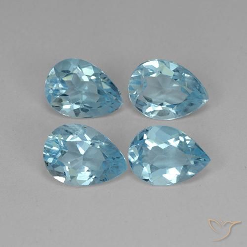 3.29ctw Natural Azul Cielo Topacio, En forma de pera, VVS-VS