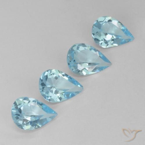 2.81ctw Natural Azul Cielo Topacio, En forma de pera, VVS-VS
