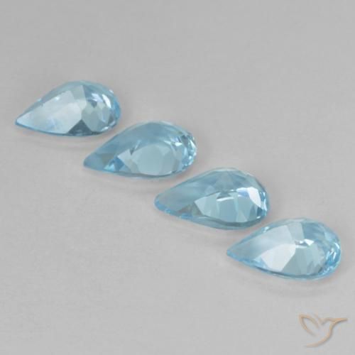 Gemas de Topacio Azul Cielo natural de 2.81 ct, En forma de pera, VVS-VS