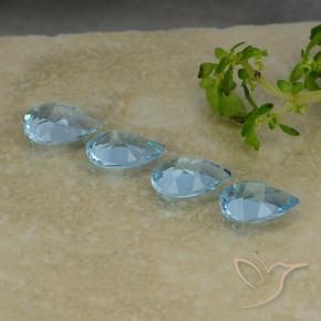 Gemas de Topacio Azul Suizo natural de 2.92 ct, En forma de pera, VVS-VS