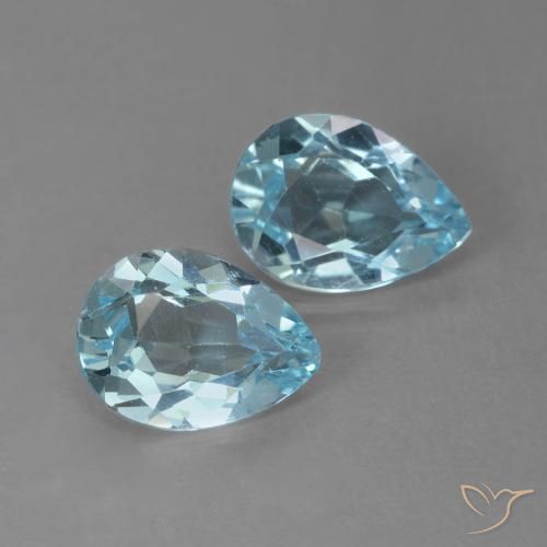 Gemas de Topacio Azul Cielo natural de 1.81 ct, En forma de pera, VVS-VS