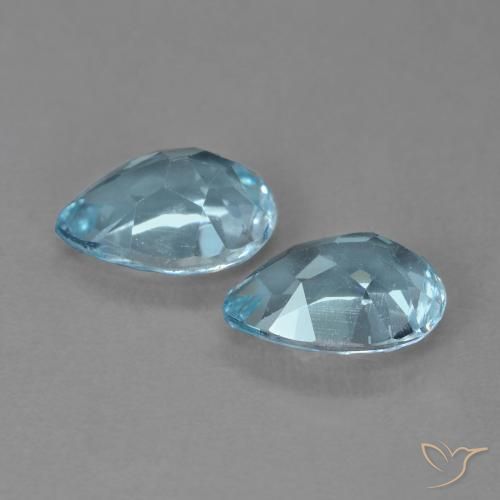 Gemas de Topacio Azul Cielo natural de 1.81 ct, En forma de pera, VVS-VS