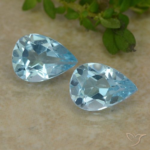 1.59ctw Natural Azul Cielo Topacio, En forma de pera, VVS-VS