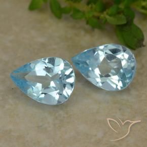 Gemas de Topacio Azul Cielo natural de 1.59 ct, En forma de pera, VVS-VS
