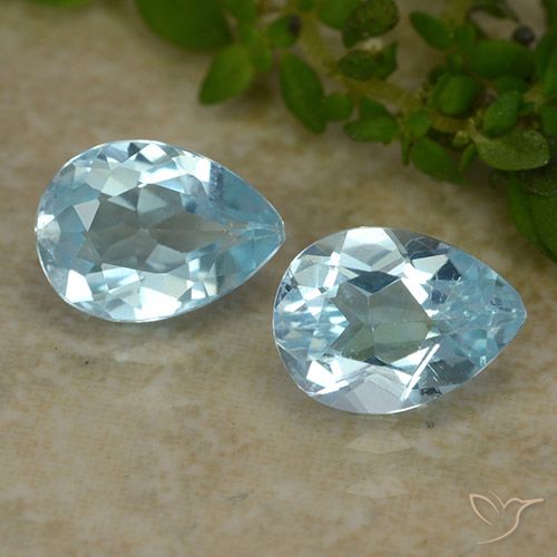 1.75ctw Natural Azul Cielo Topacio, En forma de pera, VVS-VS