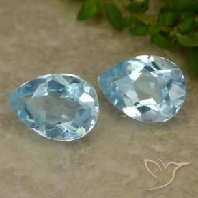Gemas de Topacio Azul Cielo natural de 1.75 ct, En forma de pera, VVS-VS