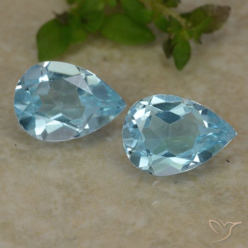 1.60ctw Natural Azul Cielo Topacio, En forma de pera, VVS-VS