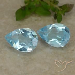 Gemas de Topacio Azul Cielo natural de 1.60 ct, En forma de pera, VVS-VS