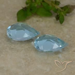 Gemas de Topacio Azul Cielo natural de 1.60 ct, En forma de pera, VVS-VS