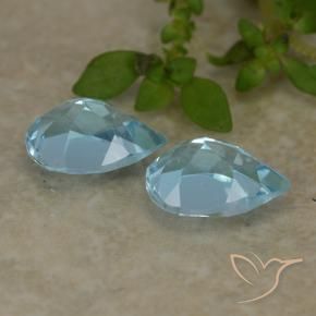Gemas de Topacio Azul Cielo natural de 1.69 ct, En forma de pera, VVS-VS