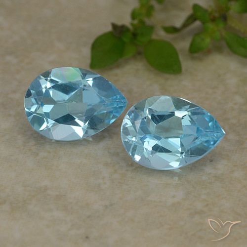 1.67ctw Natural Azul Cielo Topacio, En forma de pera, VVS-VS