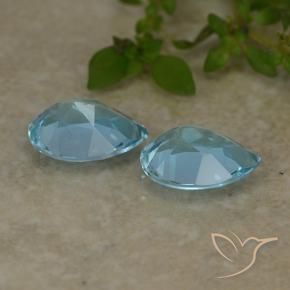 Gemas de Topacio Azul Cielo natural de 1.67 ct, En forma de pera, VVS-VS
