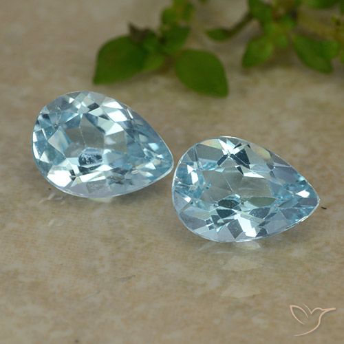 Gemas de Topacio Azul Cielo natural de 1.71 ct, En forma de pera, VVS-VS