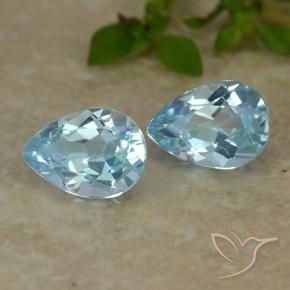 Gemas de Topacio Azul Cielo natural de 1.71 ct, En forma de pera, VVS-VS