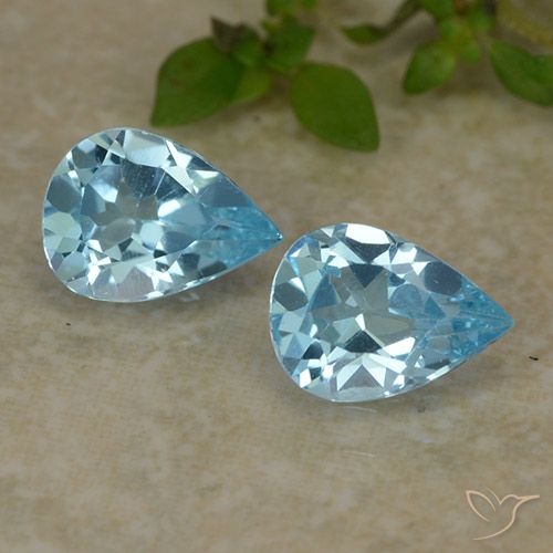 1.49ctw Natural Azul Cielo Topacio, En forma de pera, VVS-VS