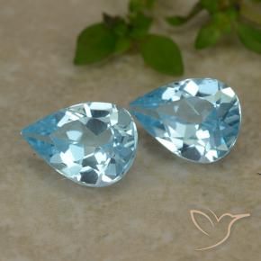 Gemas de Topacio Azul Cielo natural de 1.49 ct, En forma de pera, VVS-VS