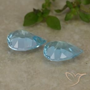 Gemas de Topacio Azul Cielo natural de 1.49 ct, En forma de pera, VVS-VS
