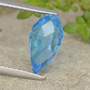 Topacio Azul Suizo natural de 2.68 ct, Corte Briolette, VVS-VS