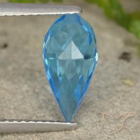 Topacio Azul Suizo natural de 2.70 ct, Corte Briolette, VVS-VS
