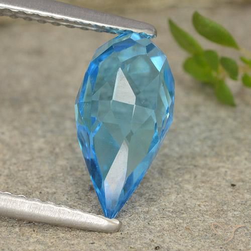 Topacio Azul Suizo natural de 2.70 ct, Corte Briolette, VVS-VS