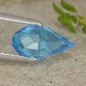 Topacio Azul Suizo natural de 2.58 ct, Corte Briolette, VVS-VS