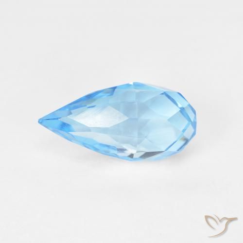 2.77ct Natural Azul Suizo Topacio, Corte Briolette, VVS-VS