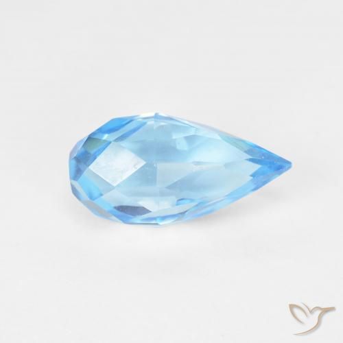Topacio Azul Suizo natural de 2.77 ct, Corte Briolette, VVS-VS