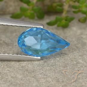 Topacio Azul Suizo natural de 2.42 ct, Corte Briolette, VVS-VS
