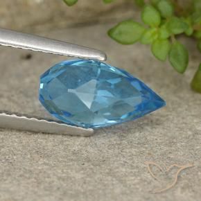 Topacio Azul Suizo natural de 2.68 ct, Corte Briolette, VVS-VS