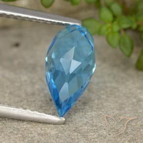 Topacio Azul Suizo natural de 2.68 ct, Corte Briolette, VVS-VS