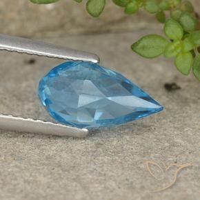 Topacio Azul Suizo natural de 2.59 ct, Corte Briolette, VVS-VS