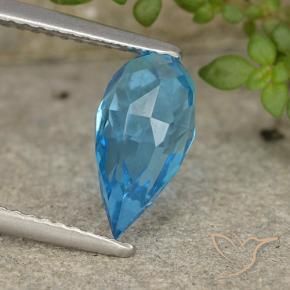 Topacio Azul Suizo natural de 2.59 ct, Corte Briolette, VVS-VS