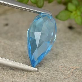 Topacio Azul Suizo natural de 2.67 ct, Corte Briolette, VVS-VS
