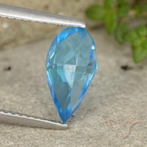 Topacio Azul Suizo natural de 2.75 ct, Corte Briolette, VVS-VS