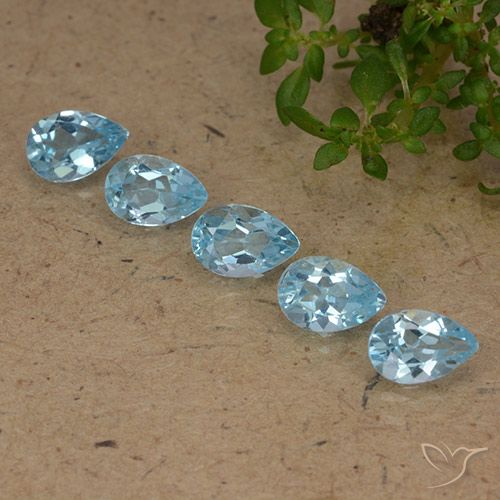 2.46ctw Natural Azul Cielo Topacio, En forma de pera, VVS-VS